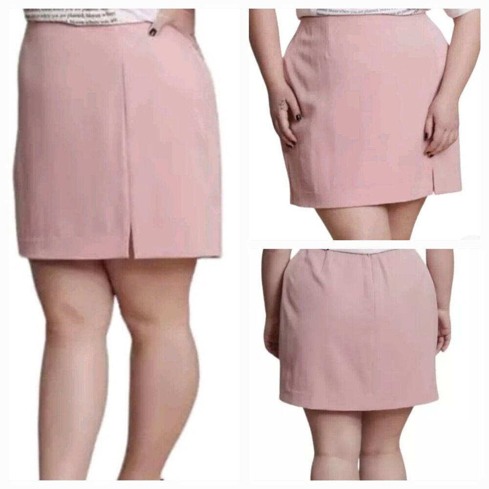 New 11 Honoré Women's (22) Pink Lined Mini Pencil Skirt MSRP $128